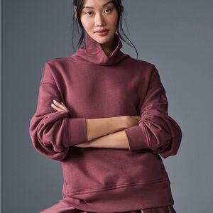 ALO Yoga Women's Cowl Neck Sweater in Burgundy